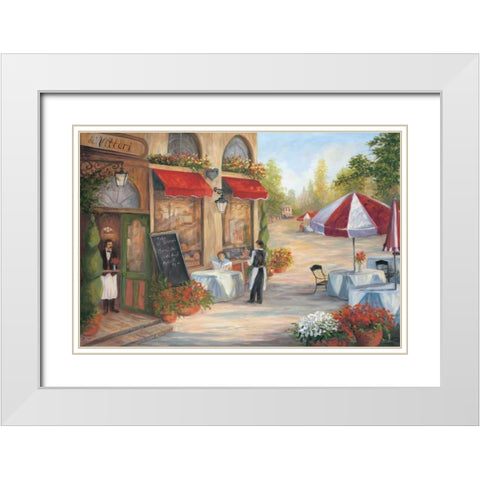 Cafe de Vittori I White Modern Wood Framed Art Print with Double Matting by Wacaster, Linda