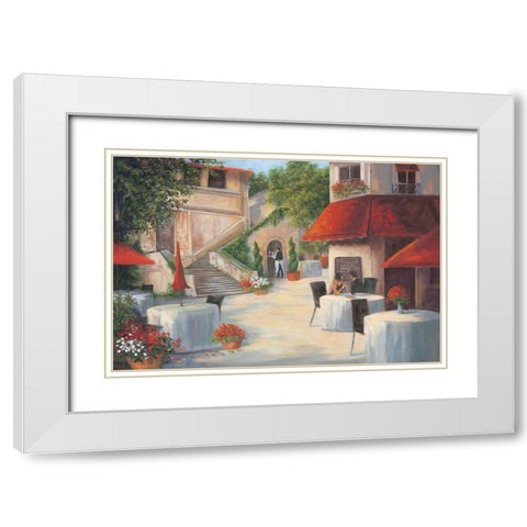 Cafe de Vittori II White Modern Wood Framed Art Print with Double Matting by Wacaster, Linda