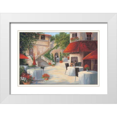 Cafe de Vittori II White Modern Wood Framed Art Print with Double Matting by Wacaster, Linda