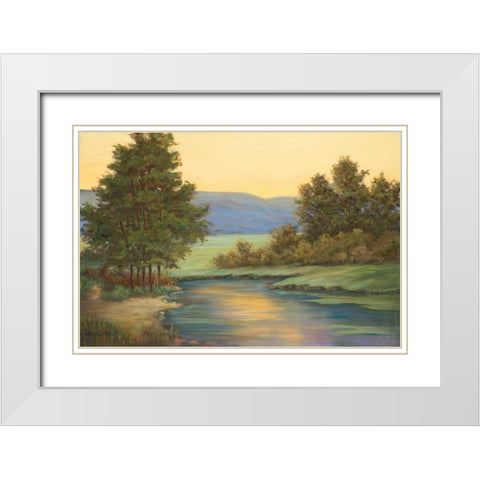 Emerald Meadow I White Modern Wood Framed Art Print with Double Matting by Wacaster, Linda