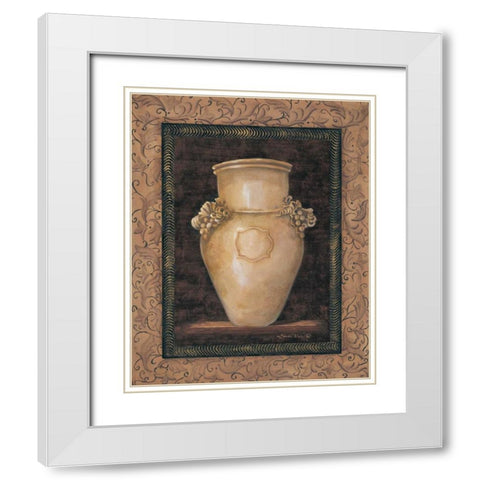 Ancient Pottery II White Modern Wood Framed Art Print with Double Matting by Wacaster, Linda