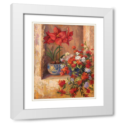 Flores de Espana II White Modern Wood Framed Art Print with Double Matting by Wacaster, Linda