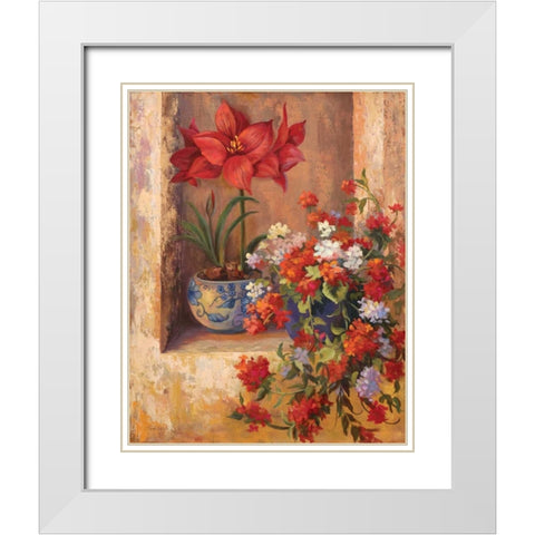 Flores de Espana II White Modern Wood Framed Art Print with Double Matting by Wacaster, Linda