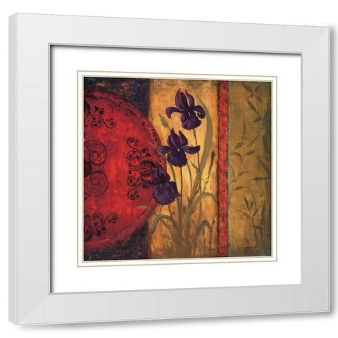 Iris Fusion II White Modern Wood Framed Art Print with Double Matting by Wacaster, Linda