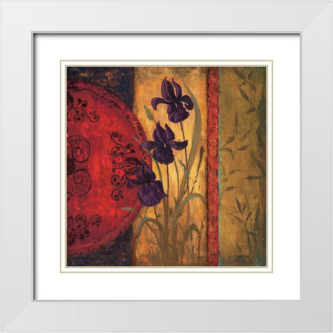 Iris Fusion II White Modern Wood Framed Art Print with Double Matting by Wacaster, Linda