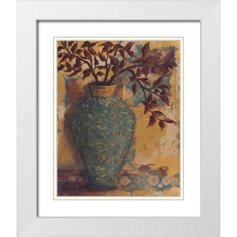 Autumn Arranged I White Modern Wood Framed Art Print with Double Matting by Wacaster, Linda
