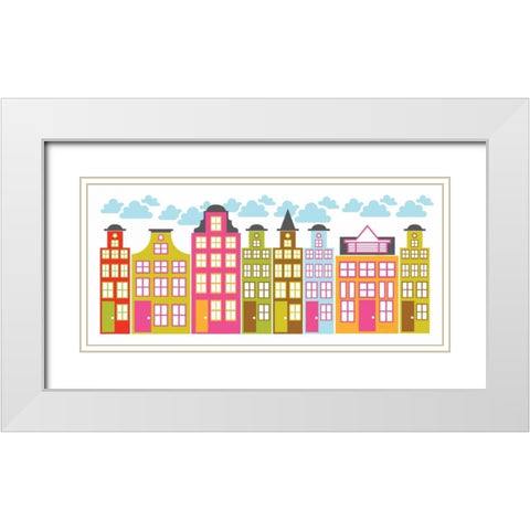 City Block I White Modern Wood Framed Art Print with Double Matting by Young, Patty
