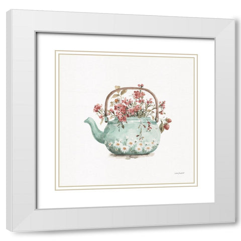 Garden Tea 03 White Modern Wood Framed Art Print with Double Matting by Audit, Lisa