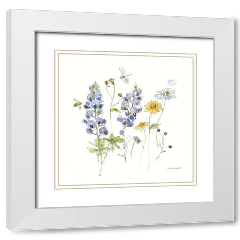 Lovely Blues IV White Modern Wood Framed Art Print with Double Matting by Audit, Lisa