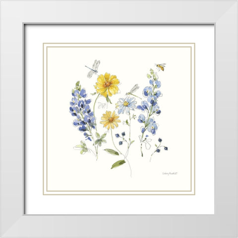 Lovely Blues V White Modern Wood Framed Art Print with Double Matting by Audit, Lisa
