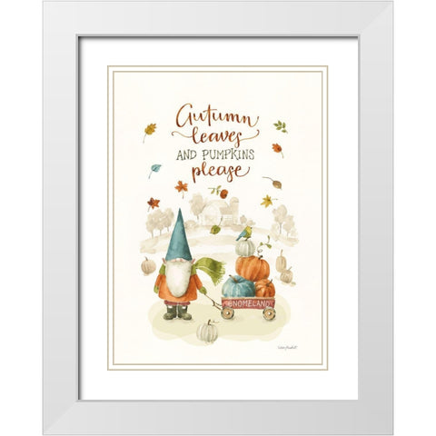 Pumpkin Patch III White Modern Wood Framed Art Print with Double Matting by Audit, Lisa