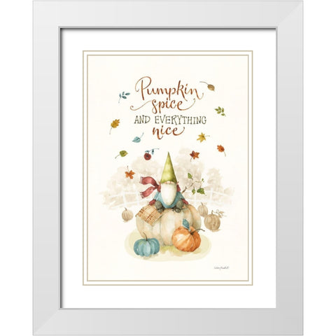 Pumpkin Patch V White Modern Wood Framed Art Print with Double Matting by Audit, Lisa