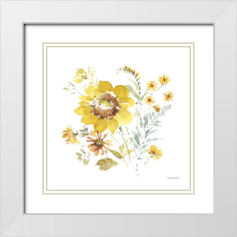 Sunflowers Forever 08 White Modern Wood Framed Art Print with Double Matting by Audit, Lisa