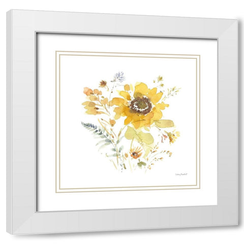 Sunflowers Forever 09 White Modern Wood Framed Art Print with Double Matting by Audit, Lisa