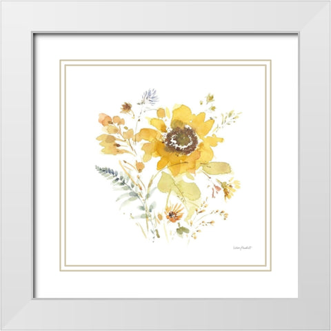 Sunflowers Forever 09 White Modern Wood Framed Art Print with Double Matting by Audit, Lisa