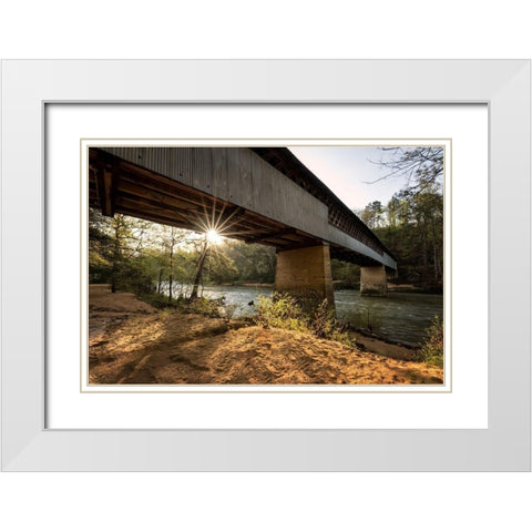 Swann Bridge V White Modern Wood Framed Art Print with Double Matting by Head, Danny