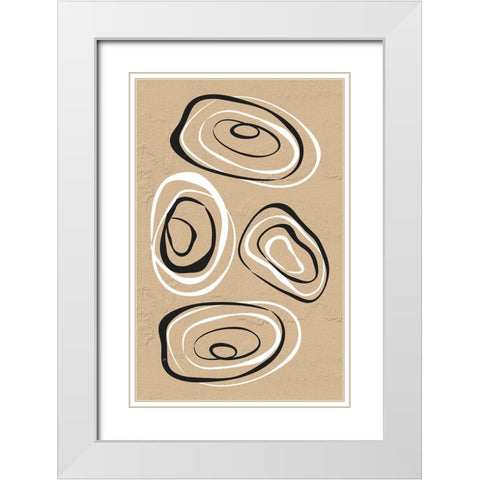 Water Circles Terra White Modern Wood Framed Art Print with Double Matting by Aesthete
