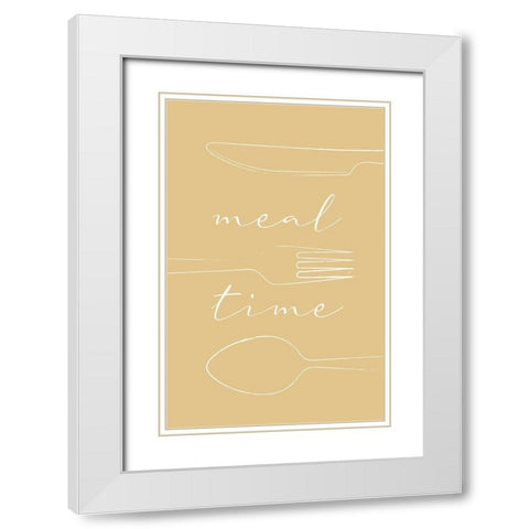 Meal Time White Modern Wood Framed Art Print with Double Matting by Aesthete