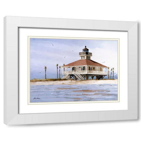Boca Grand Lighthouse - Fl. White Modern Wood Framed Art Print with Double Matting by Rizzo, Gene