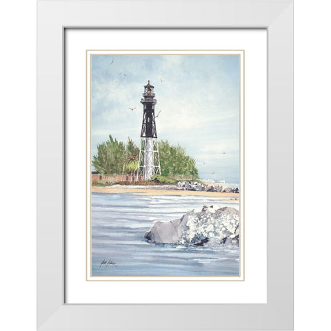 Hillsboro Inlet Lighthouse - Fl. White Modern Wood Framed Art Print with Double Matting by Rizzo, Gene
