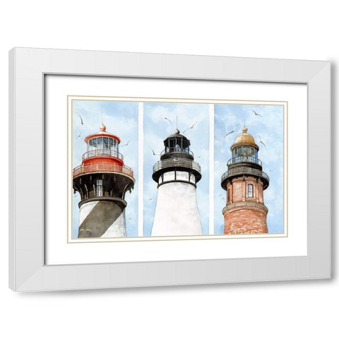 Florida Heads of Class White Modern Wood Framed Art Print with Double Matting by Rizzo, Gene