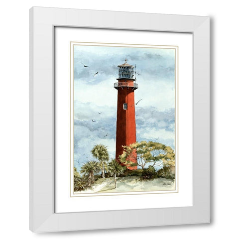 Jupiter Lighthouse-Old - Fl. White Modern Wood Framed Art Print with Double Matting by Rizzo, Gene