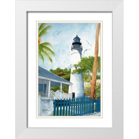 Key West Kighthouse - Fl. White Modern Wood Framed Art Print with Double Matting by Rizzo, Gene
