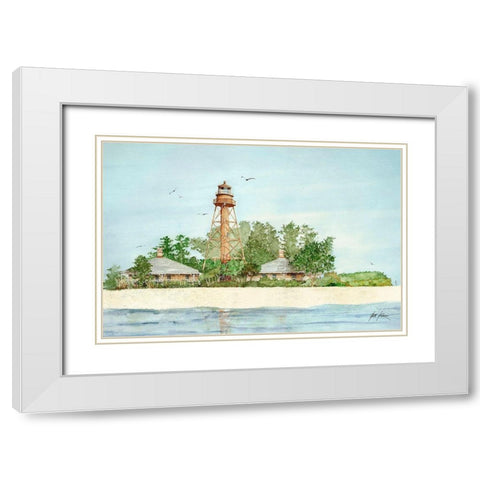 Sanibel Island, Florida White Modern Wood Framed Art Print with Double Matting by Rizzo, Gene