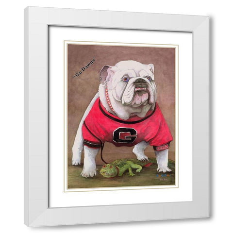 Goofy Gator White Modern Wood Framed Art Print with Double Matting by Rizzo, Gene