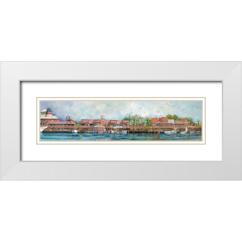 Boardwalk at Johns Pass White Modern Wood Framed Art Print with Double Matting by Rizzo, Gene