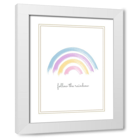 Follow the Rainbow White Modern Wood Framed Art Print with Double Matting by Ratcliffe, Tiffany
