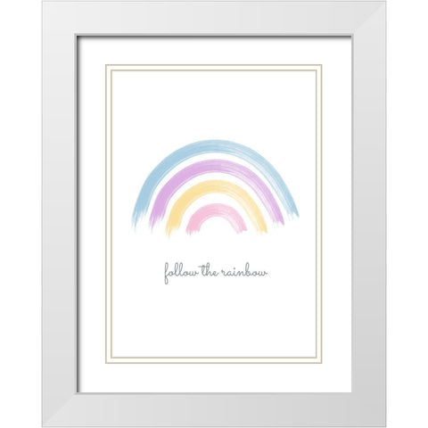 Follow the Rainbow White Modern Wood Framed Art Print with Double Matting by Ratcliffe, Tiffany