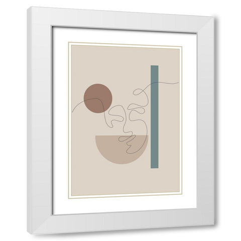 Shapes and Faces No.1 White Modern Wood Framed Art Print with Double Matting by Ratcliffe, Tiffany