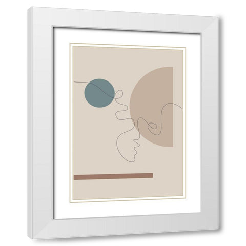 Shapes and Faces No.2 White Modern Wood Framed Art Print with Double Matting by Ratcliffe, Tiffany