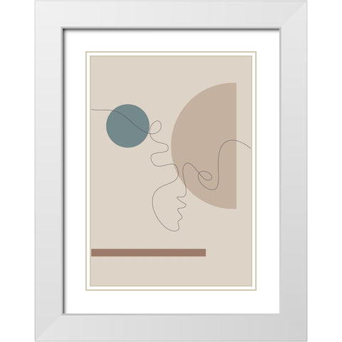 Shapes and Faces No.2 White Modern Wood Framed Art Print with Double Matting by Ratcliffe, Tiffany