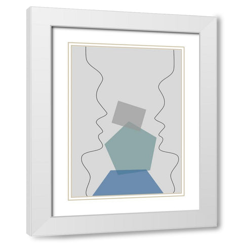 Shared Thought White Modern Wood Framed Art Print with Double Matting by Ratcliffe, Tiffany