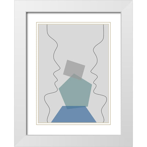 Shared Thought White Modern Wood Framed Art Print with Double Matting by Ratcliffe, Tiffany