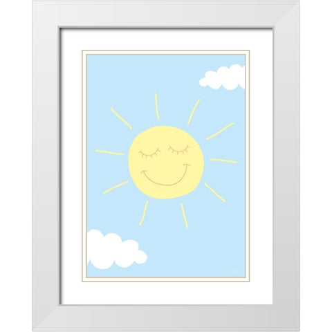 Sunshine White Modern Wood Framed Art Print with Double Matting by Hollie, Jasmine
