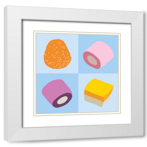 Sweets No.1 White Modern Wood Framed Art Print with Double Matting by Hollie, Jasmine