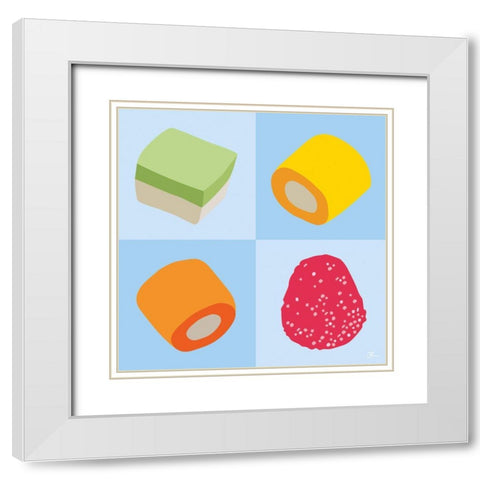 Sweets No.2 White Modern Wood Framed Art Print with Double Matting by Hollie, Jasmine
