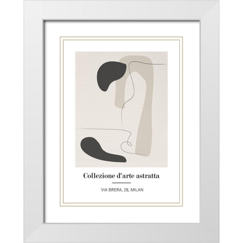 Astratta White Modern Wood Framed Art Print with Double Matting by Ratcliffe, Tiffany