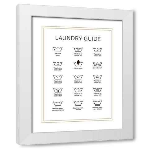 Laundry Guide White Modern Wood Framed Art Print with Double Matting by Mi, Suki