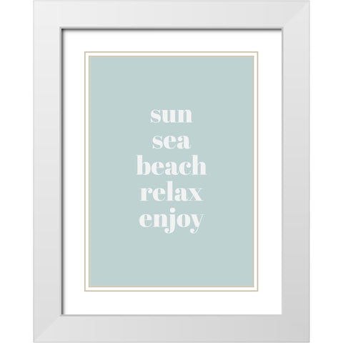 Relax-Enjoy White Modern Wood Framed Art Print with Double Matting by Mi, Suki