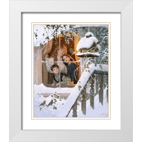 First Served White Modern Wood Framed Art Print with Double Matting by Murray, Alan