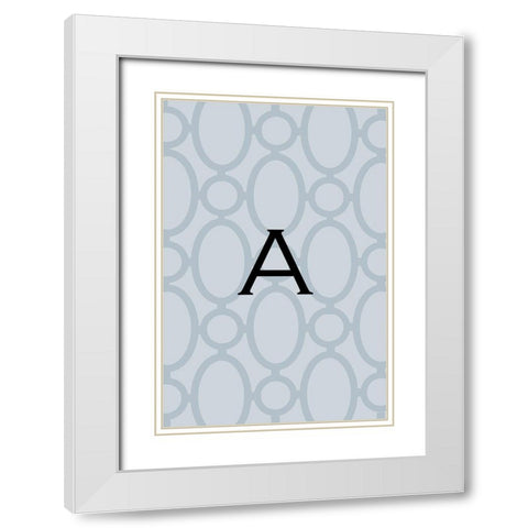 Initials Pattern A White Modern Wood Framed Art Print with Double Matting by Art Licensing Studio