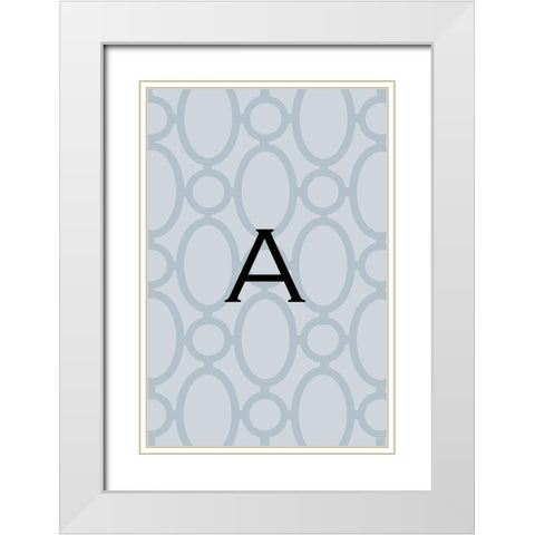 Initials Pattern A White Modern Wood Framed Art Print with Double Matting by Art Licensing Studio