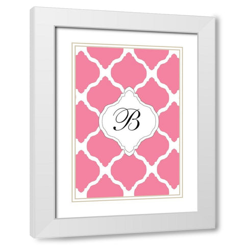 Initials Pattern B White Modern Wood Framed Art Print with Double Matting by Art Licensing Studio