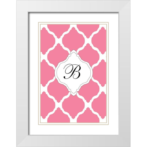 Initials Pattern B White Modern Wood Framed Art Print with Double Matting by Art Licensing Studio