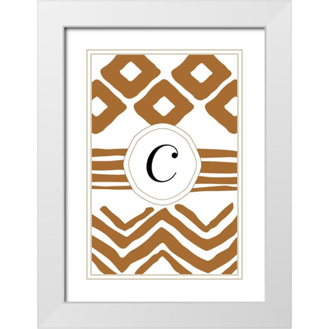 Initials Pattern C White Modern Wood Framed Art Print with Double Matting by Art Licensing Studio
