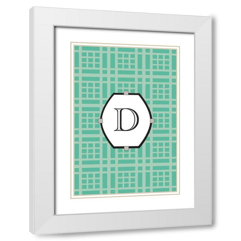 Initials Pattern D White Modern Wood Framed Art Print with Double Matting by Art Licensing Studio